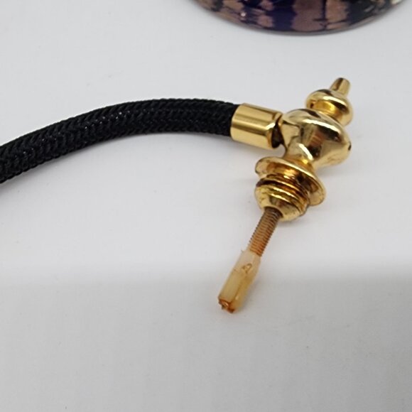 Cobalt Blue & Gold Flecks Perfume Atomizer Cased Glass Hand Blown Tassel VTG - Picture 7 of 9